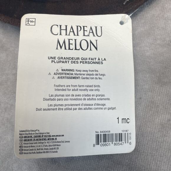 Steampunk Derby Hat & Pin Adult Costume Accessories Halloween Cosplay Dress Up - Picture 6 of 7